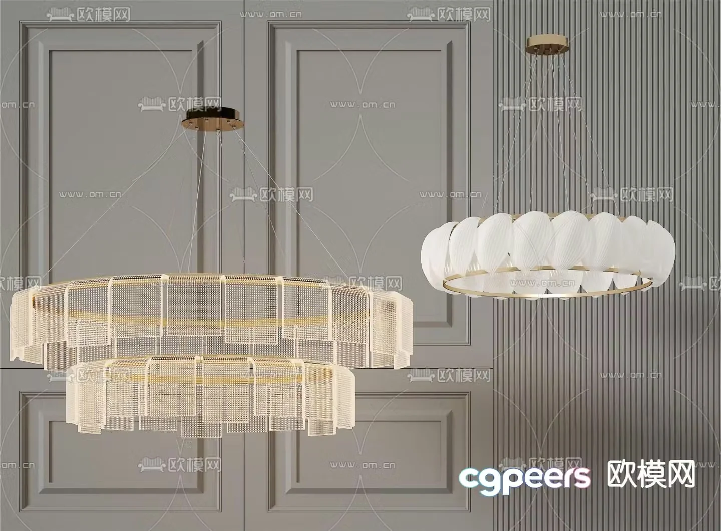 Light luxury chandelier crystal chandelier 3d model