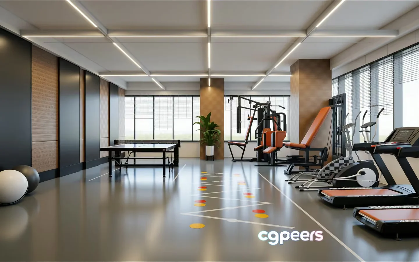 Modern Exercise Equipment 3D Model – 7621 – VRAY Render