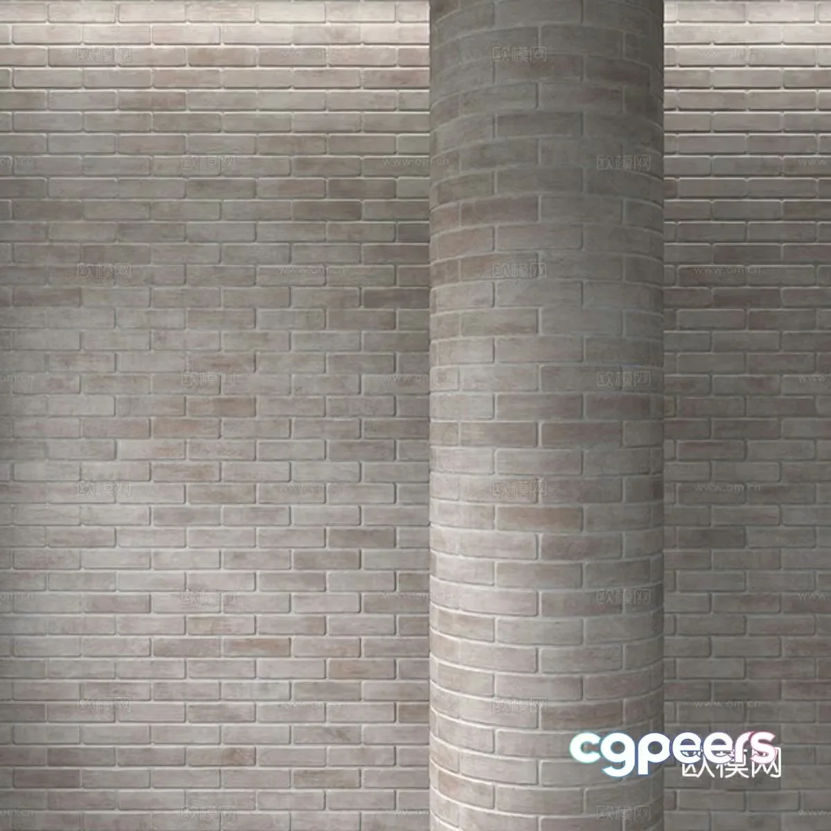 Modern Wasabi brick wall 3d model