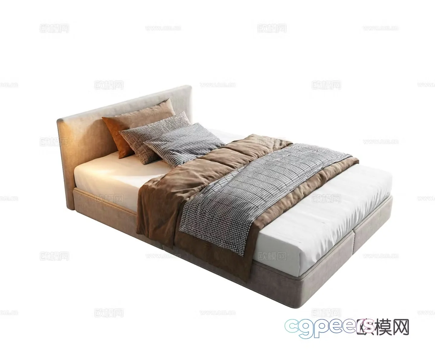 Modern single bed 3d model