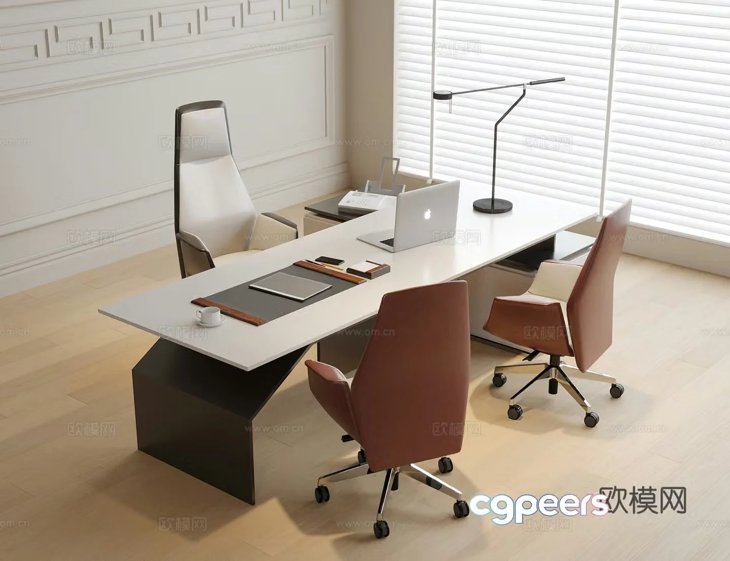 Modern boss dining table and chair office chair table table and chair 3d model