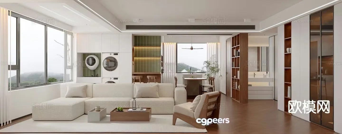 Modern guest restaurant 3d model