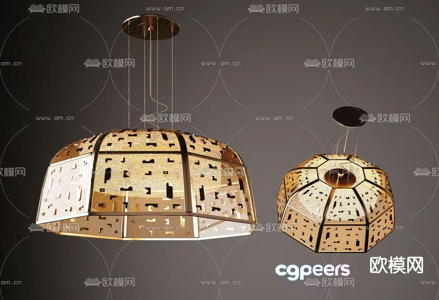 CCD modern glass chandelier 3d model