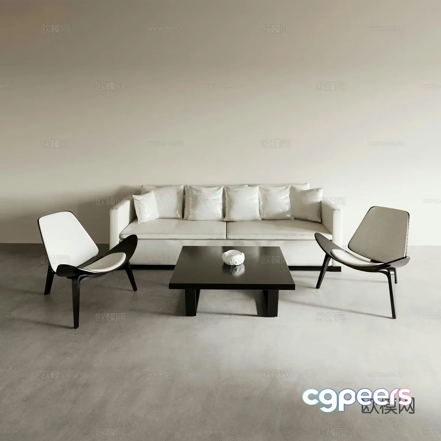 Living room living room sofa sofa coffee table combination sofa background wall lazy sofa casual sofa 3d model