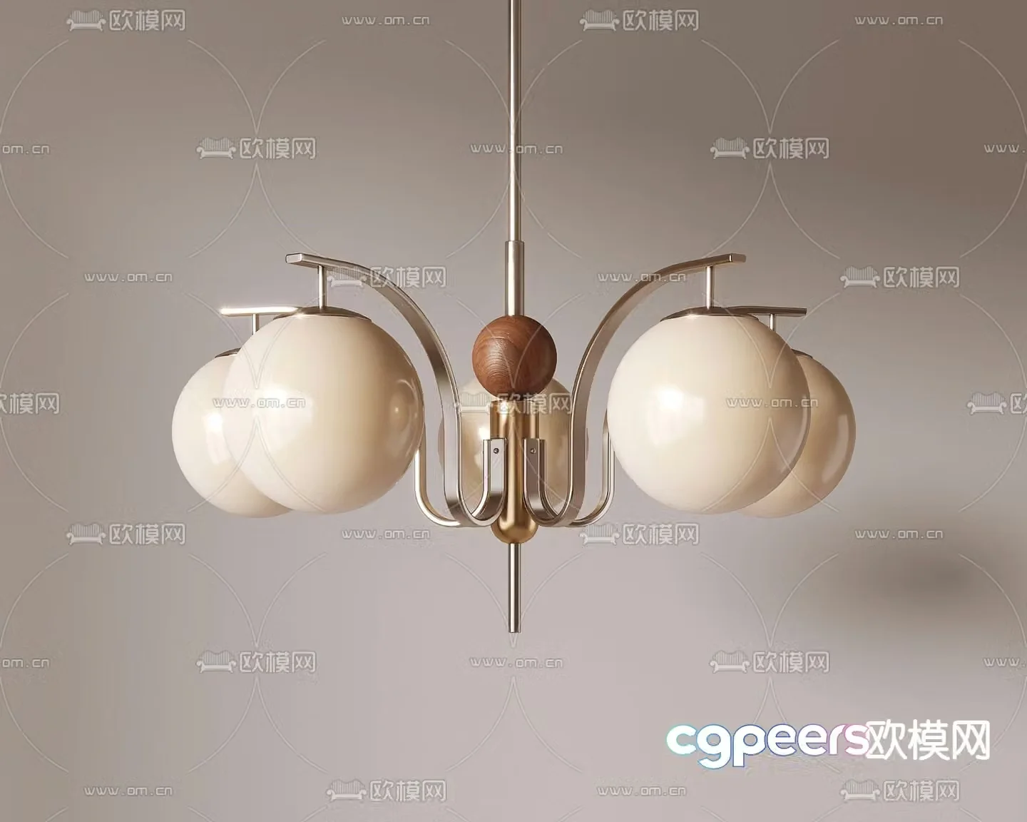 French chandelier cream style chandelier 3d model
