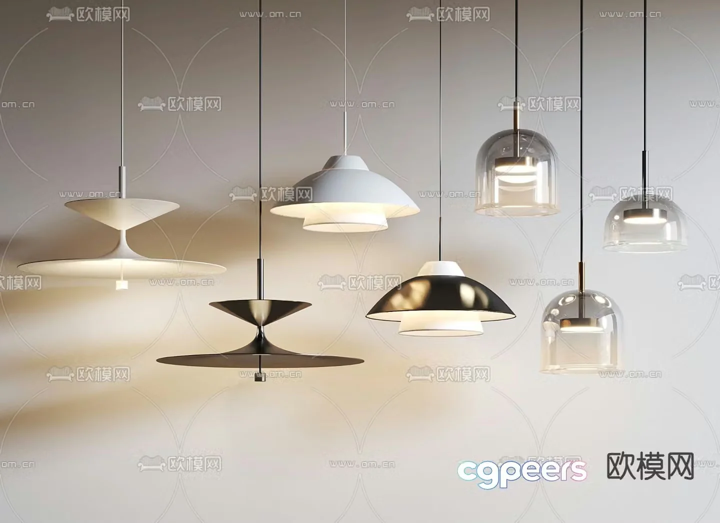 Cream small chandelier 3d model