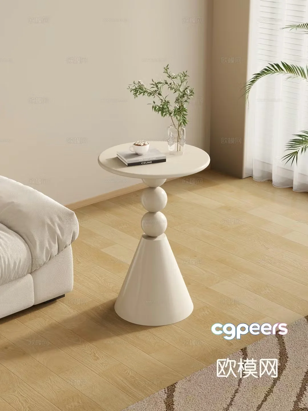 Modern side table corner table shelf decoration 3d model