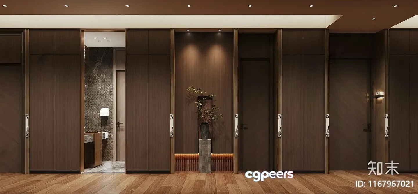 A Room With A Brown Wall 3D Model – 6865 – VRAY Render
