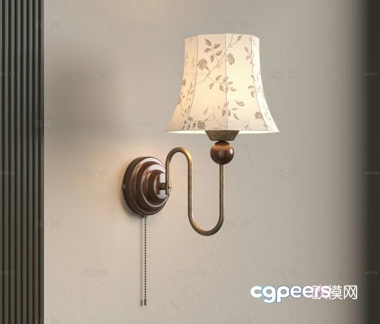 Middle-aged style wall light 3d model
