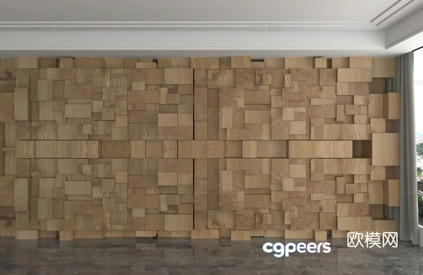 Modern background wall 3d model