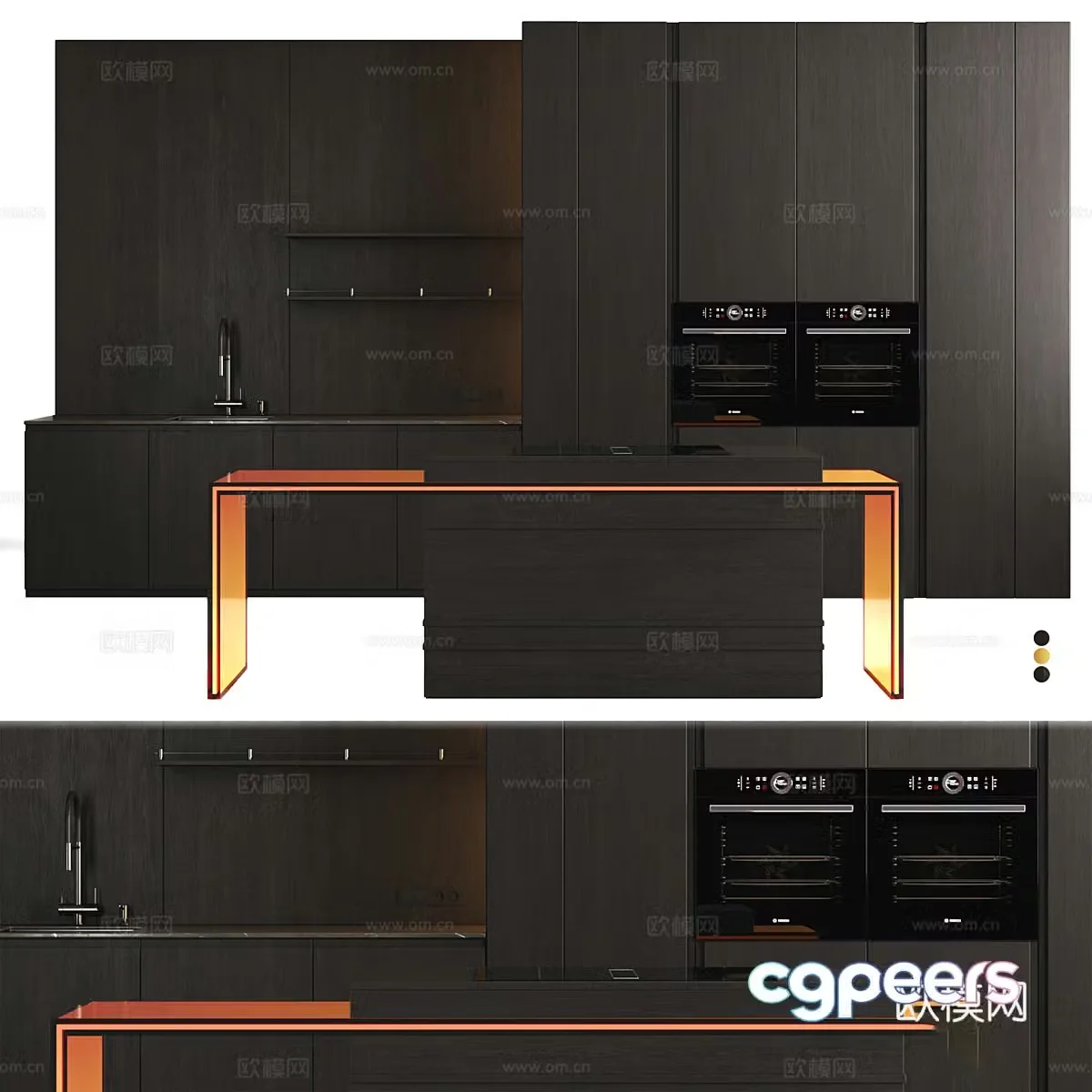Modern Italian minimalist luminous cabinet 3D model
