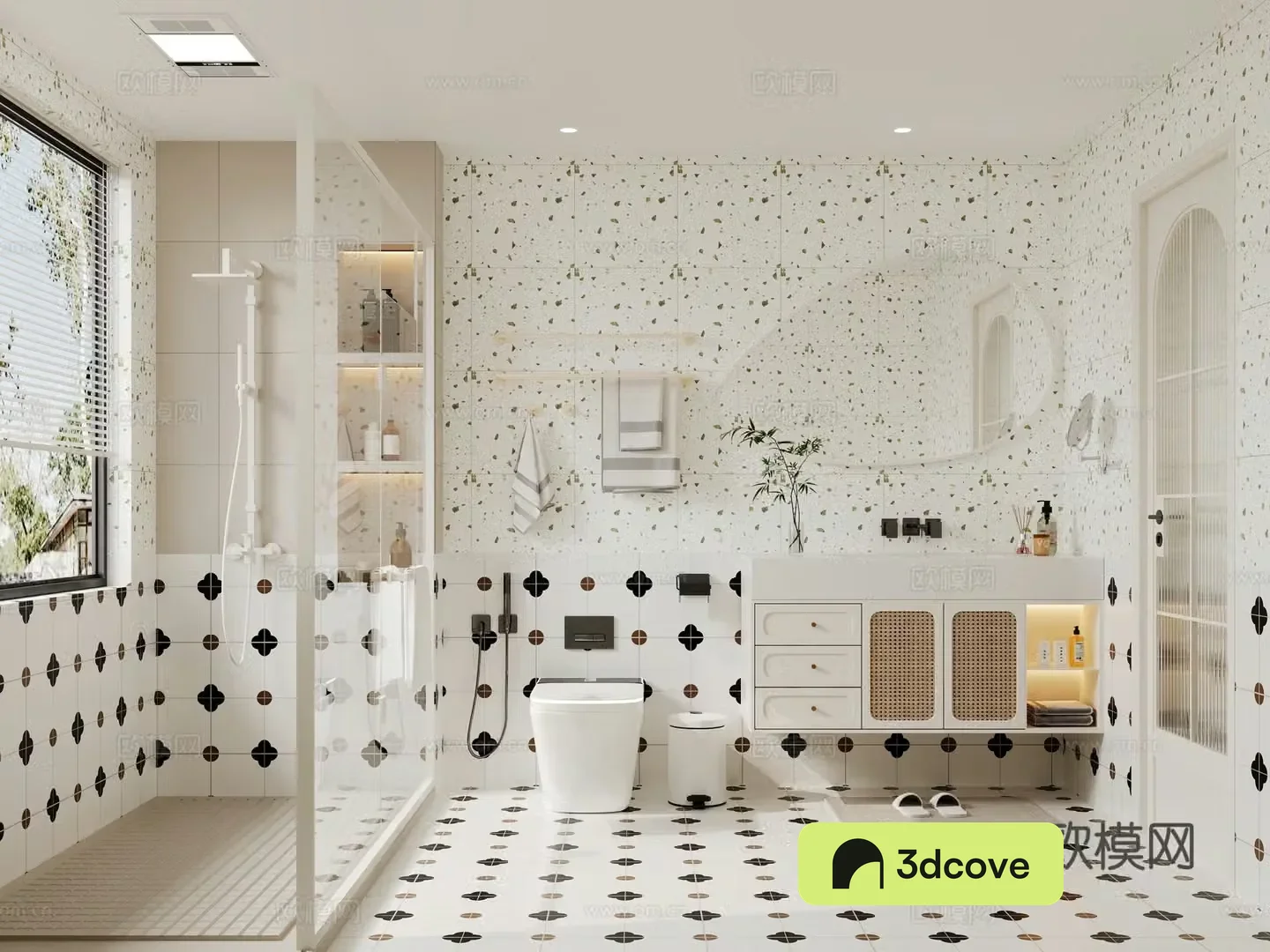 French cream style white bathroom main bathroom