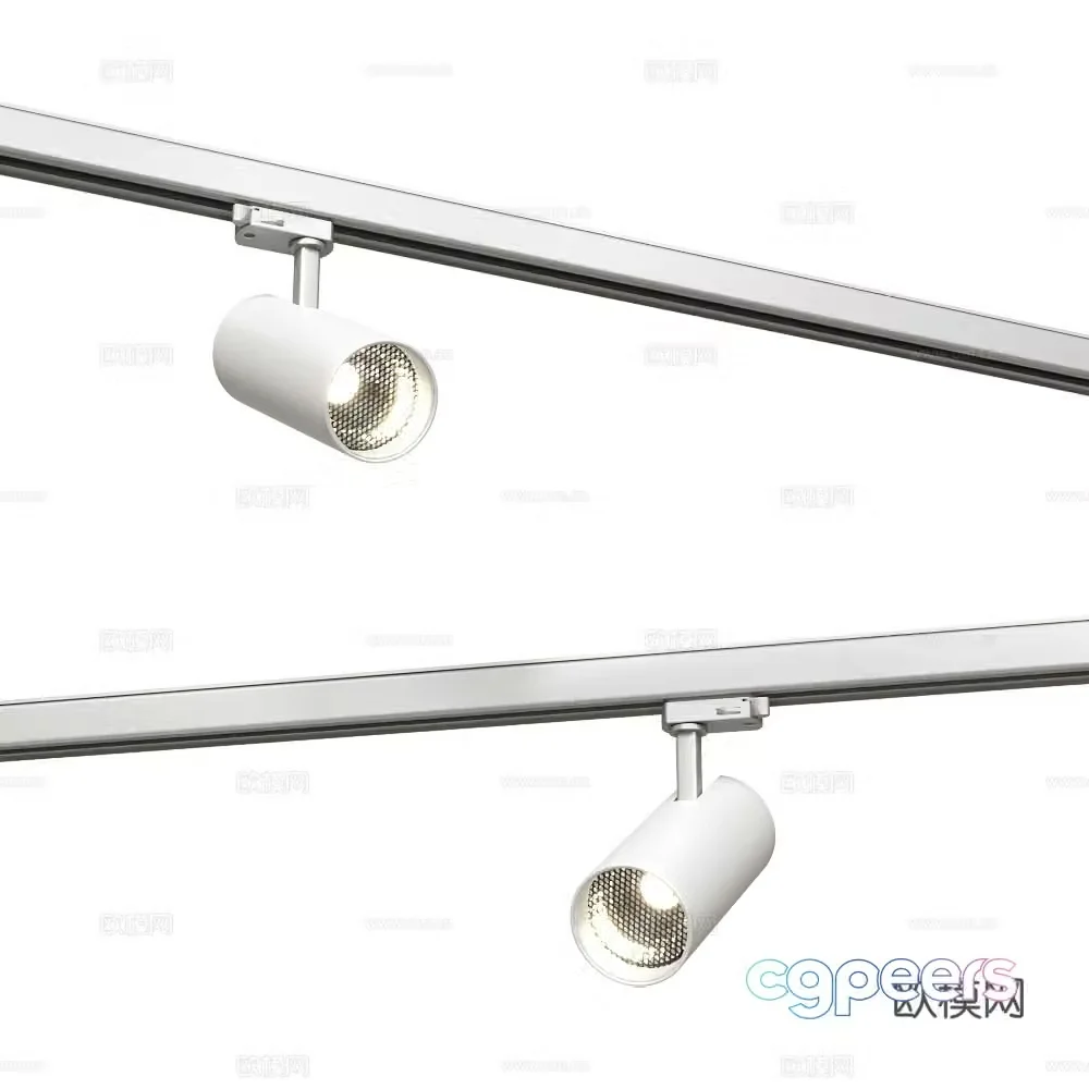 Modern minimalist magnetic track spotlight 3D model