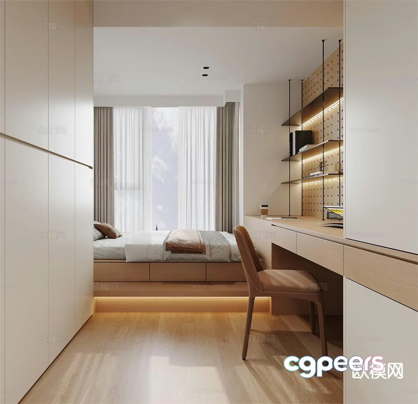 Modern tatami bedroom 3d model
