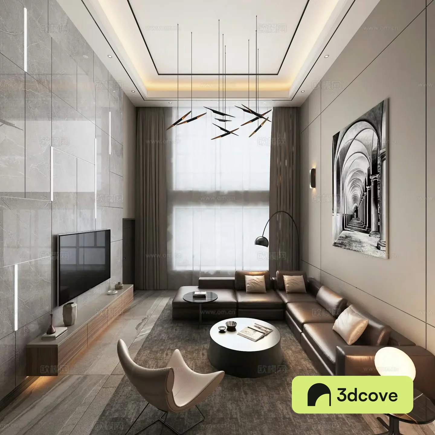 Modern minimalist leap living room