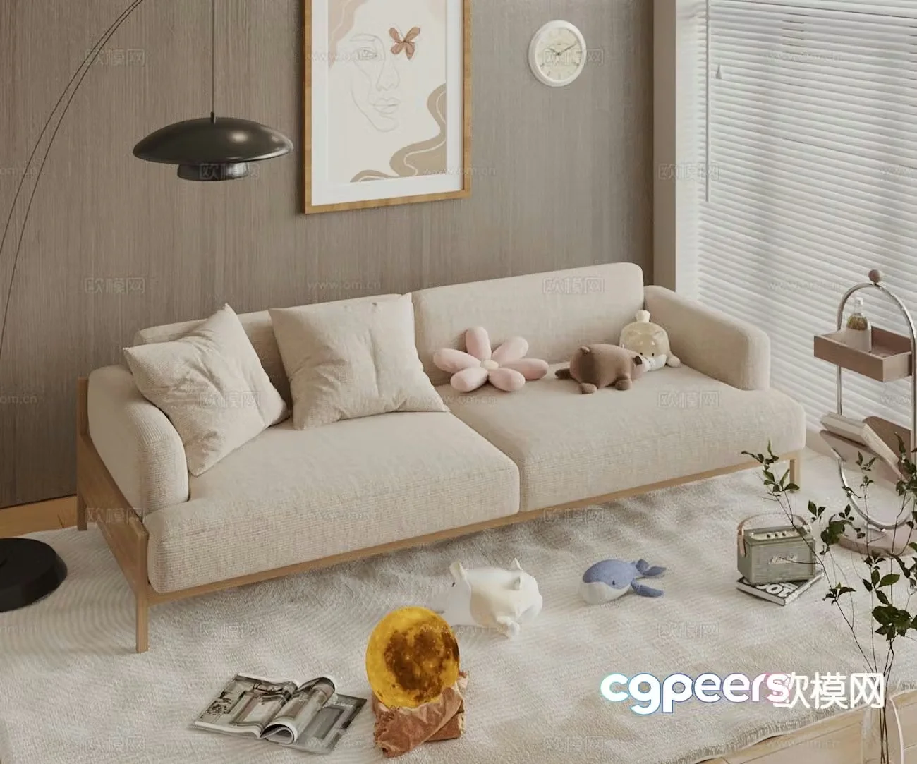 Nordic loveseat 3d model