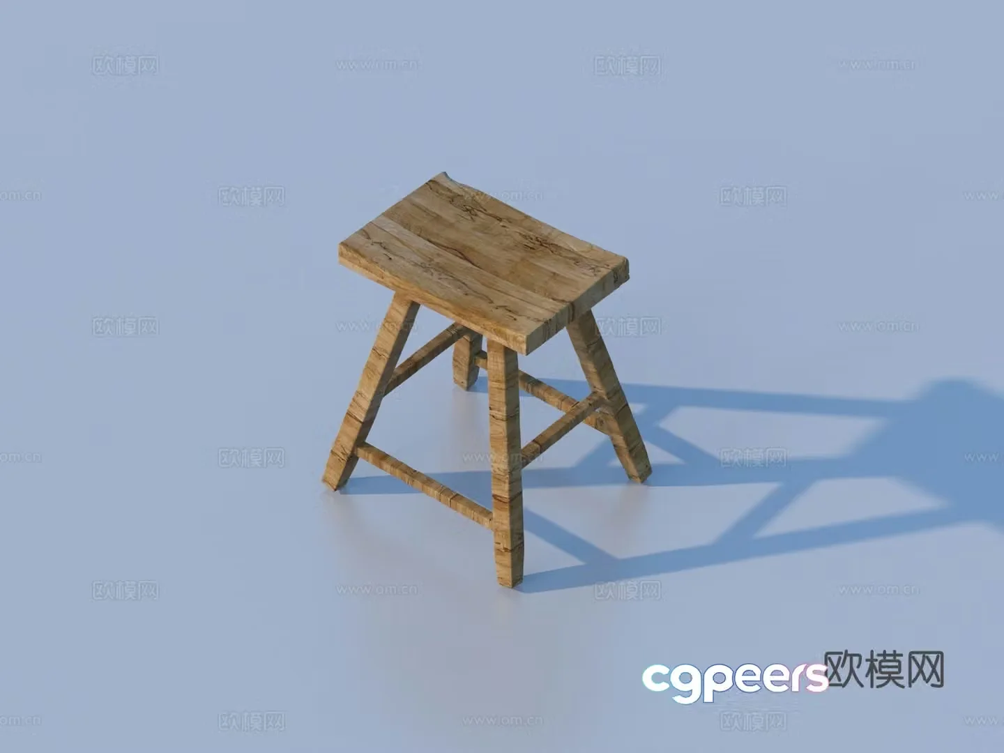 Stool Wooden Stool Furniture Sketch 3D Model