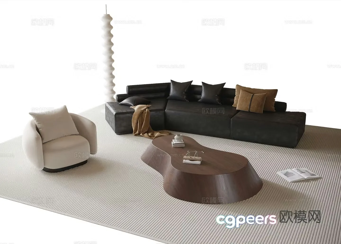 Modern sectional sofa 3d model