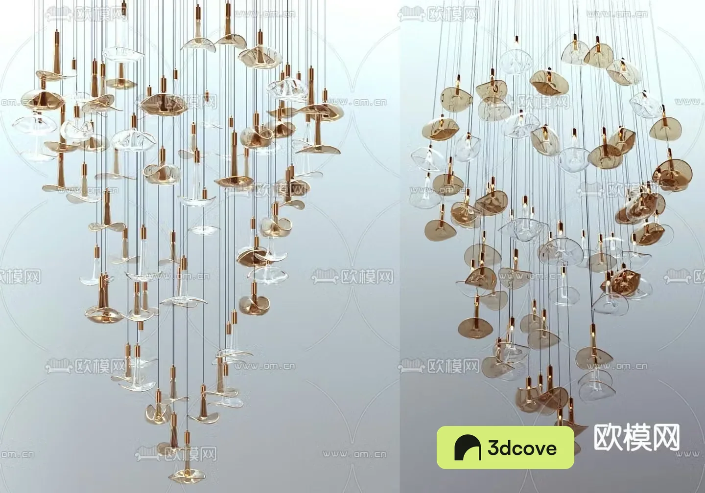 Crystal lamp art chandelier lobby lamp