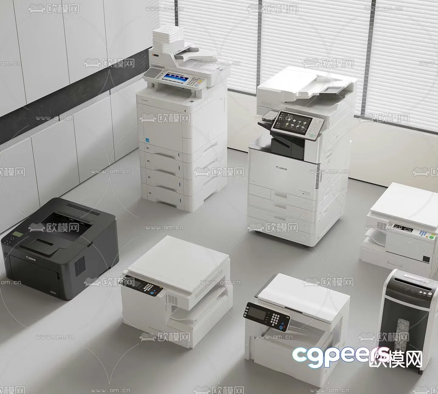 Office supplies printer copier 3d model