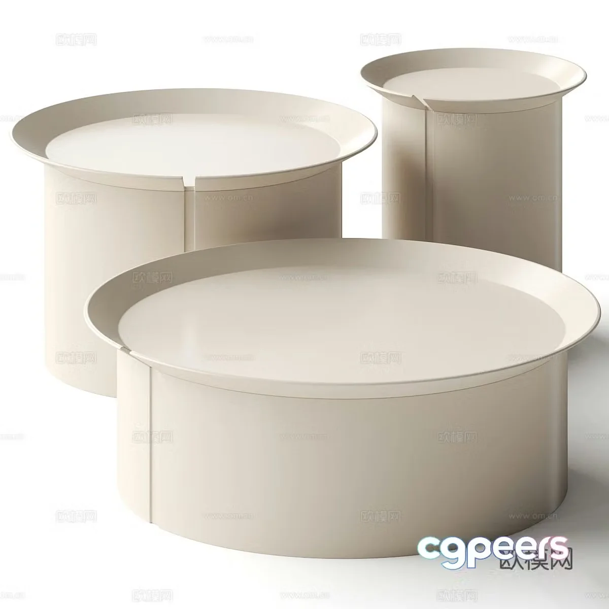 Italian cream style Gervasoni Brise coffee table 3D model