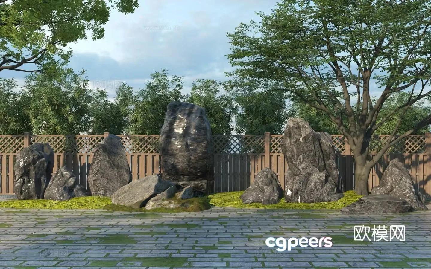 New Chinese landscape Stone combination 3D model