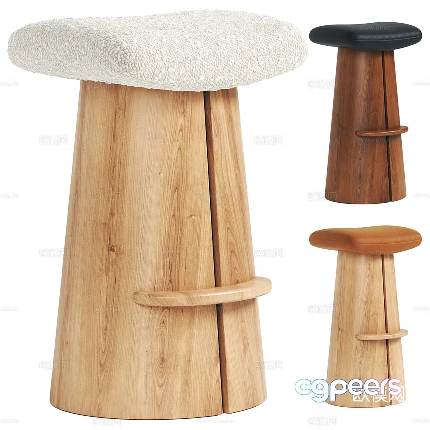 Wabi Sabi bar stool bar stool high stool 3d model