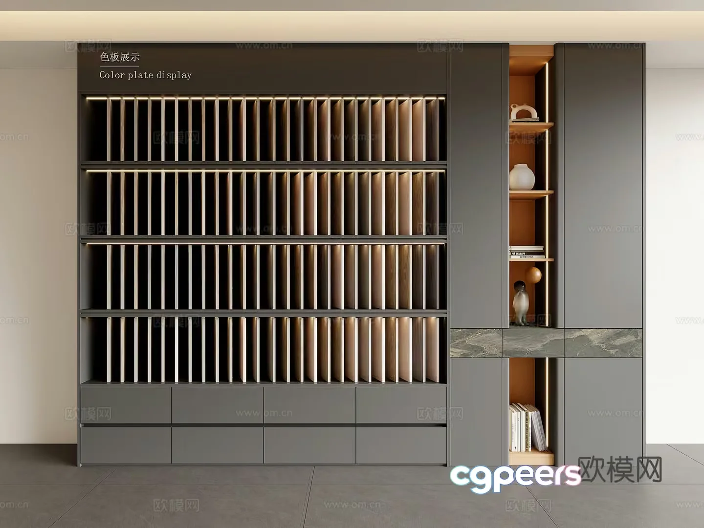 Modern Color Plate Display 3D Model – 15167 – VRAY Render