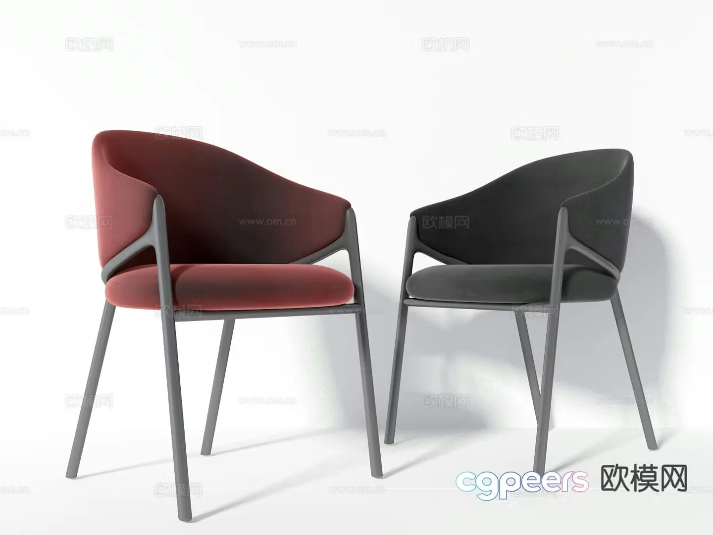 Nordic leisure chair solid wood chair chair 3d model