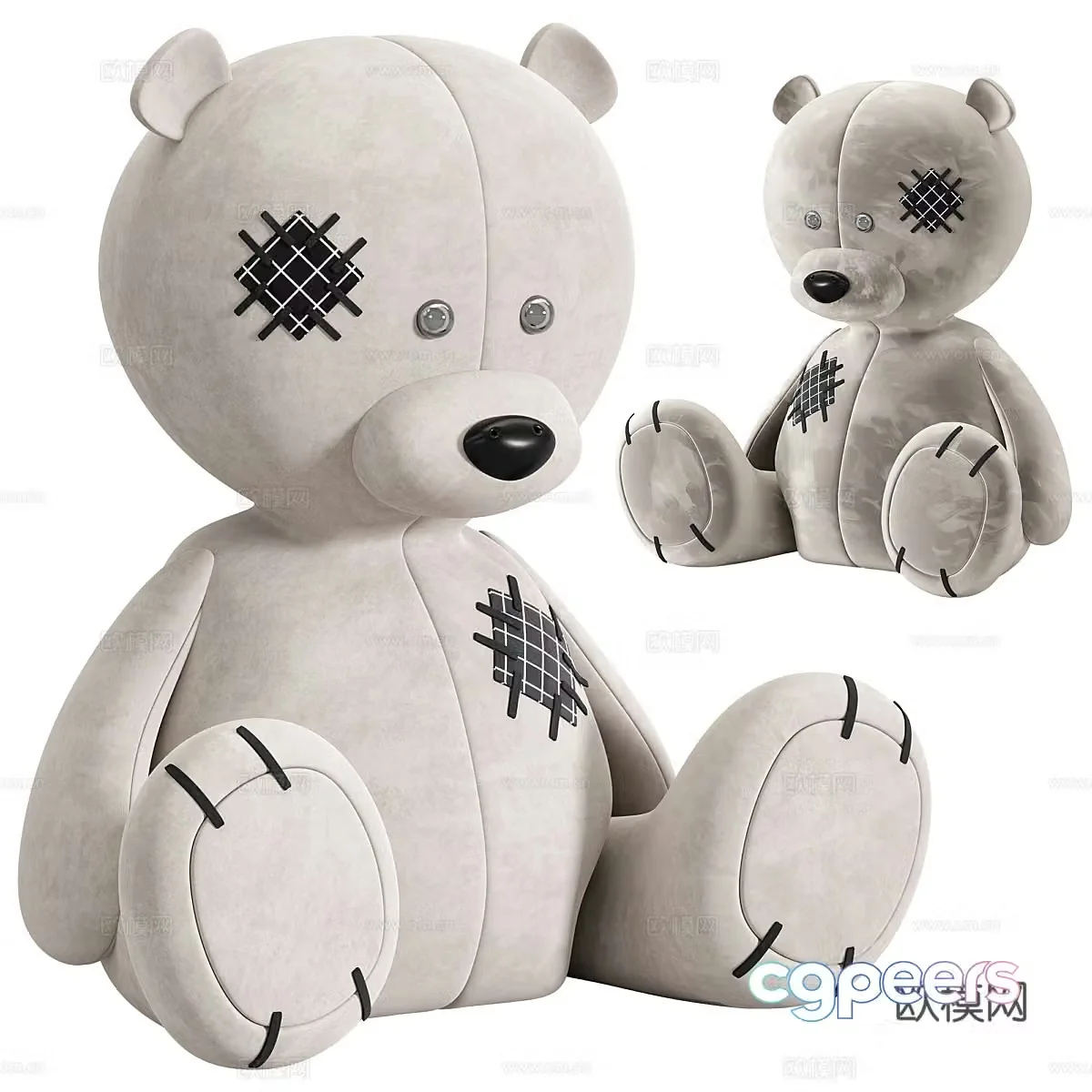 Teddy bear stuffed toy 3d model
