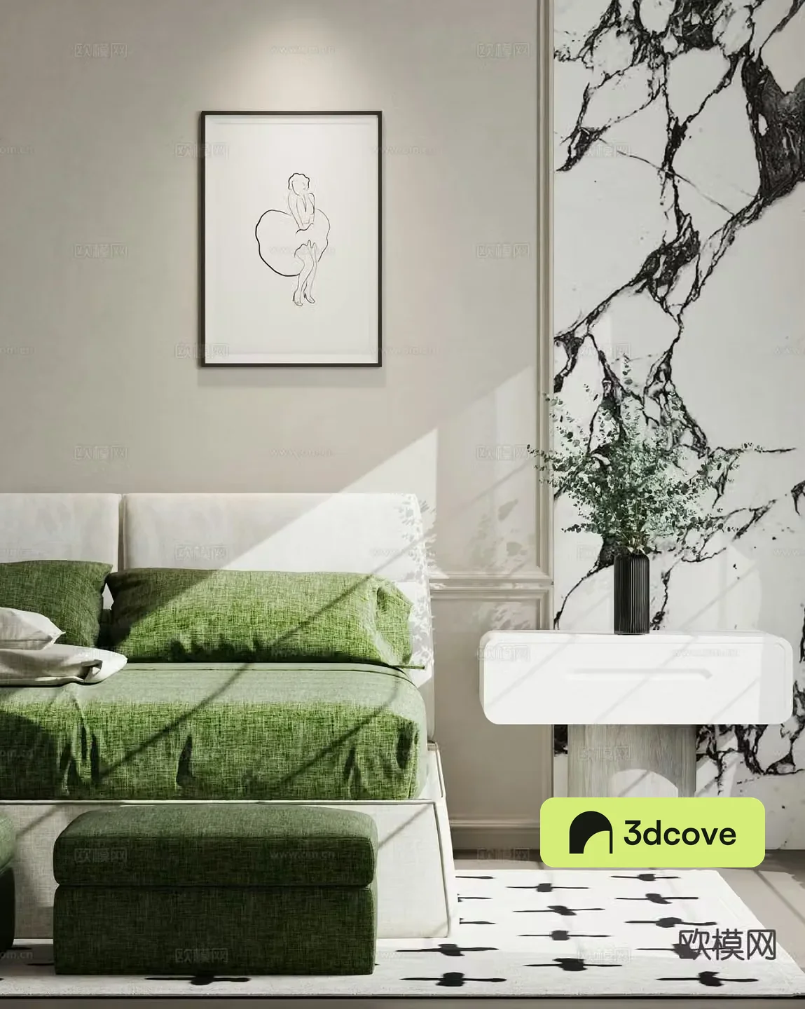 Modern double bed