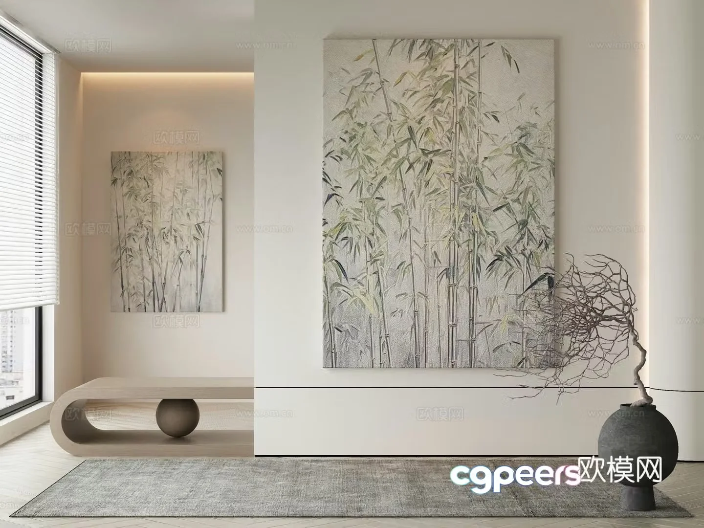 Modern Wasabi Hanging Painting Oil Painting 3D Model
