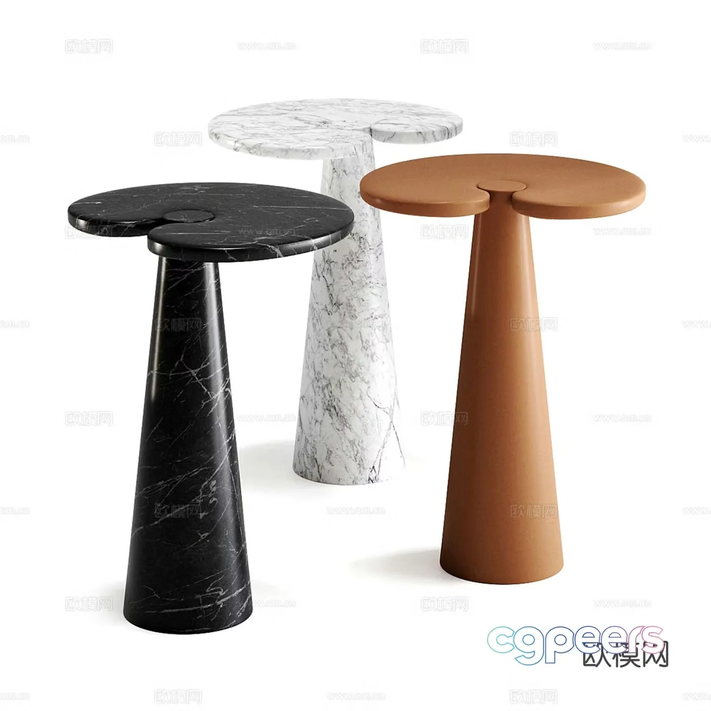 Modern round table corner table side table 3D model