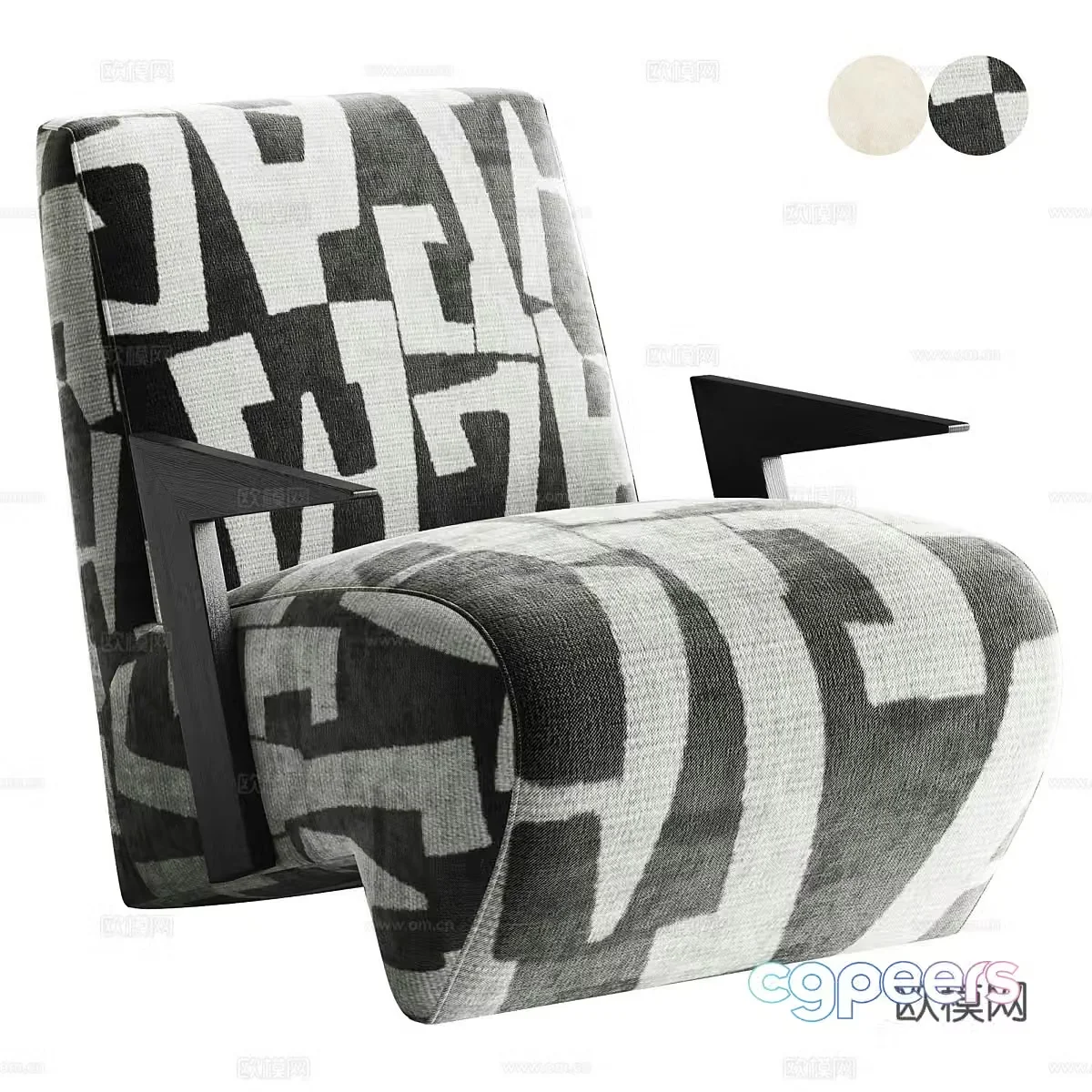 Modern Italian Conte fabric armchair 3d model