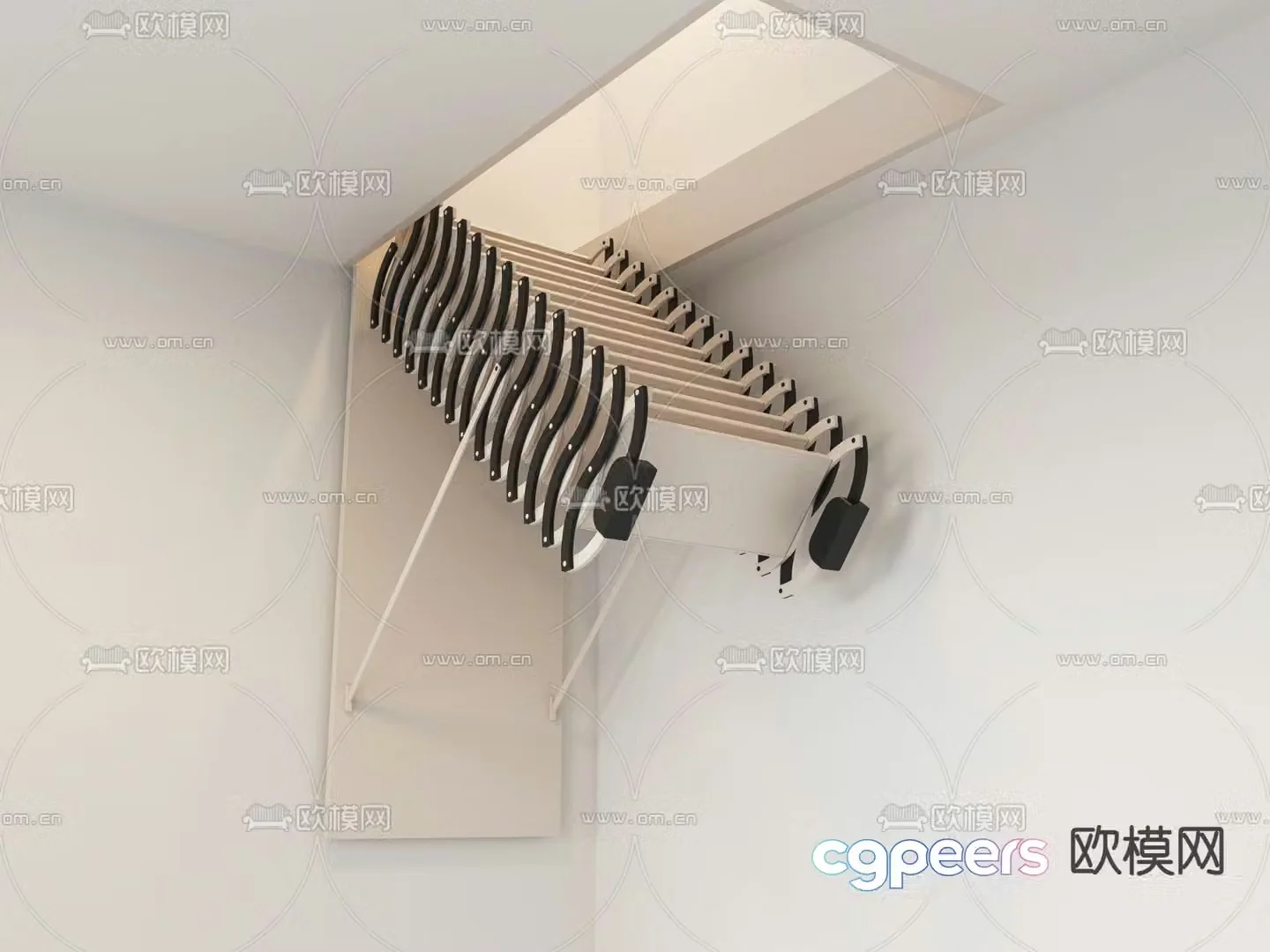 Modern telescopic staircase 3d model