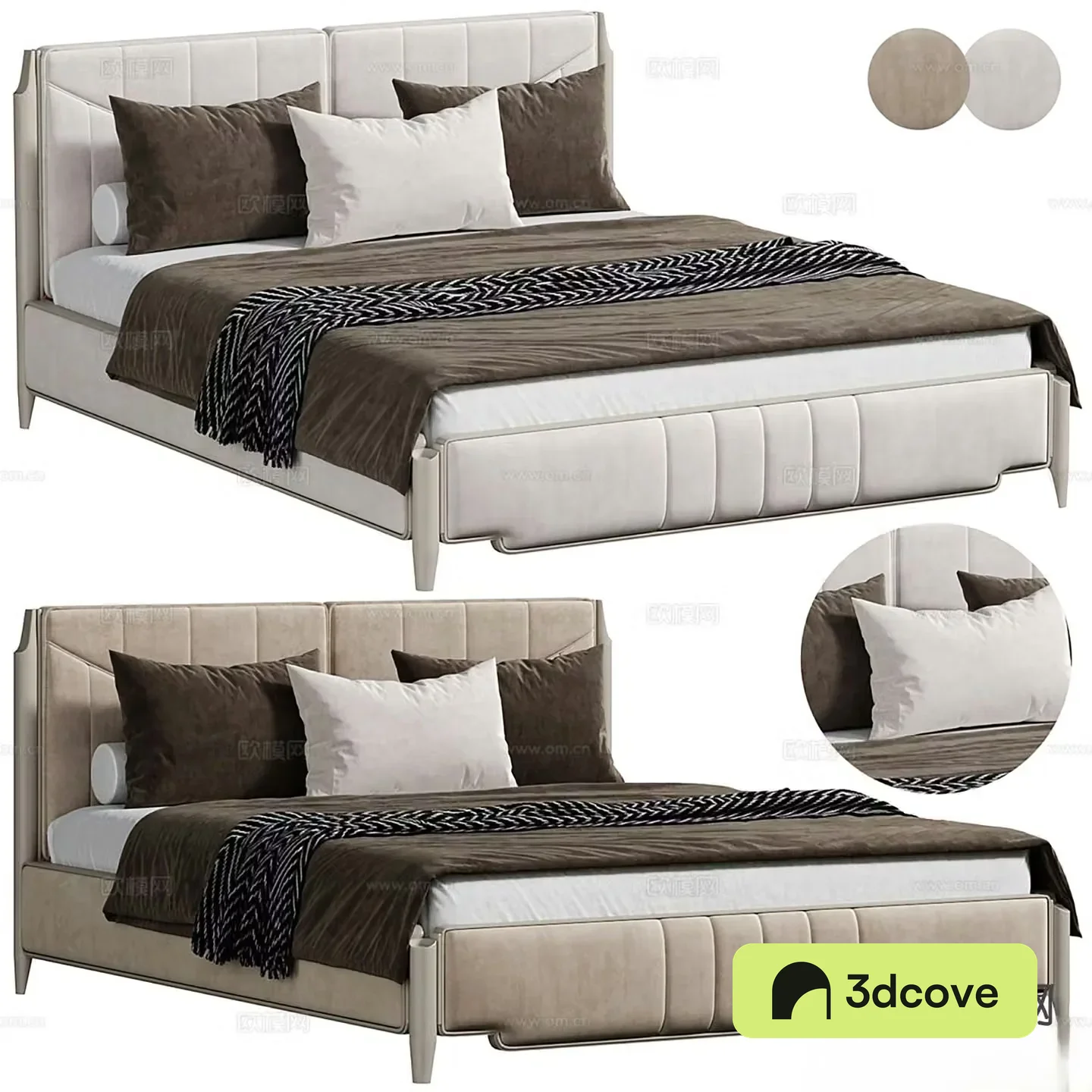BEIGE double bed