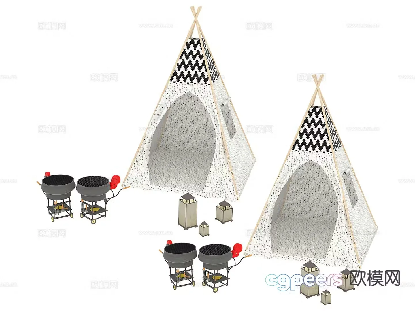 Outdoor tent camping tent 3d model