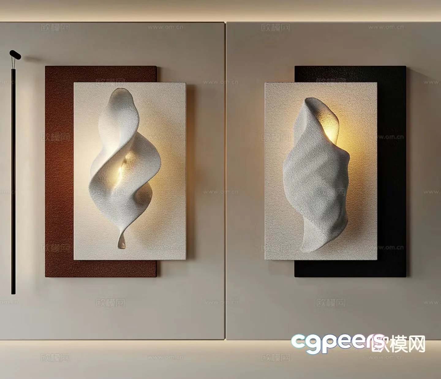 Modern three-dimensional painting relief decorative painting 3D model