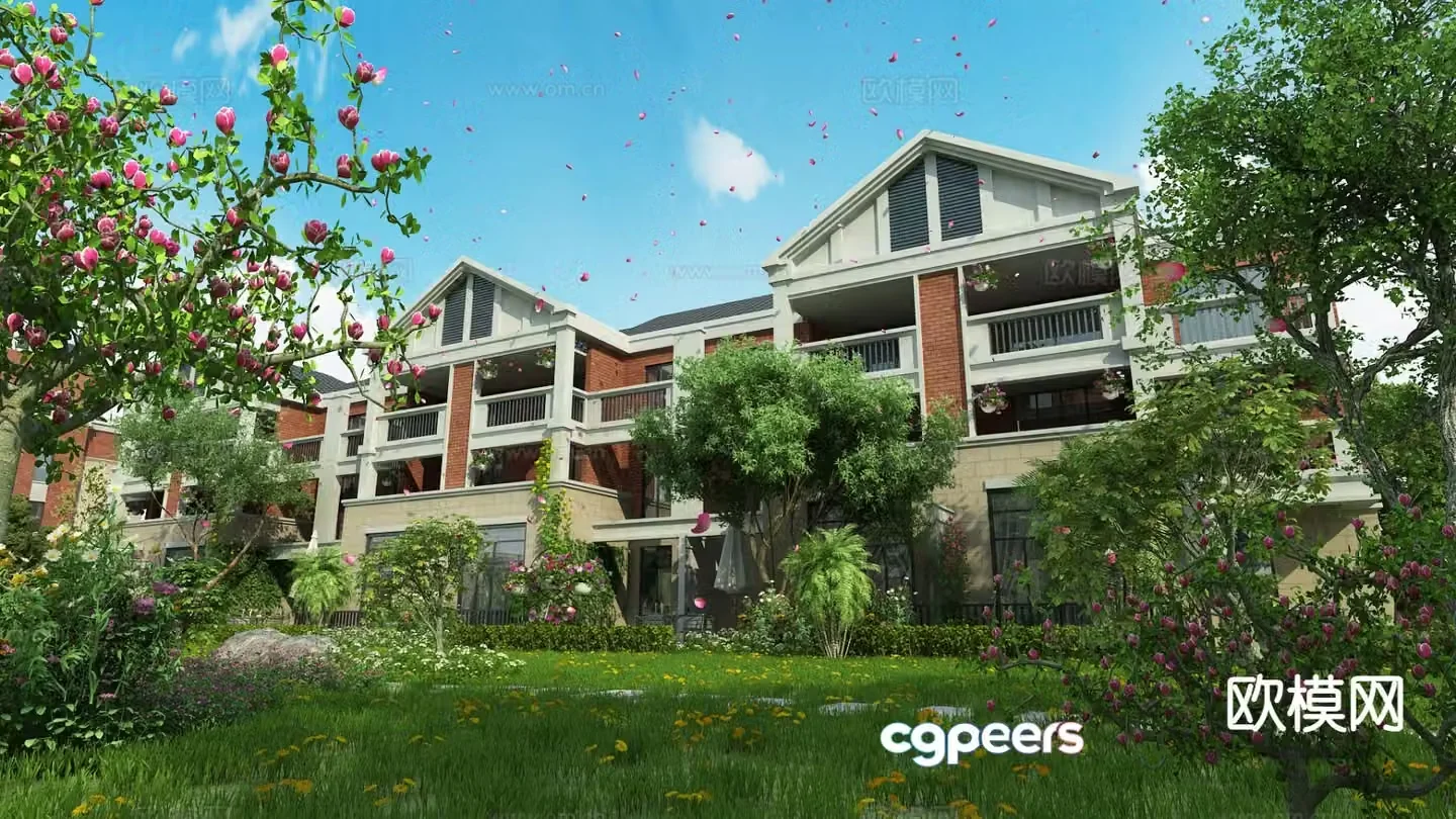Modern private garden garden landscape 3d model