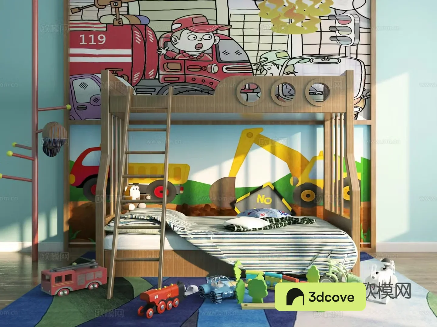 Modern toys bed children’s wooden bed shelf bed bunk bed