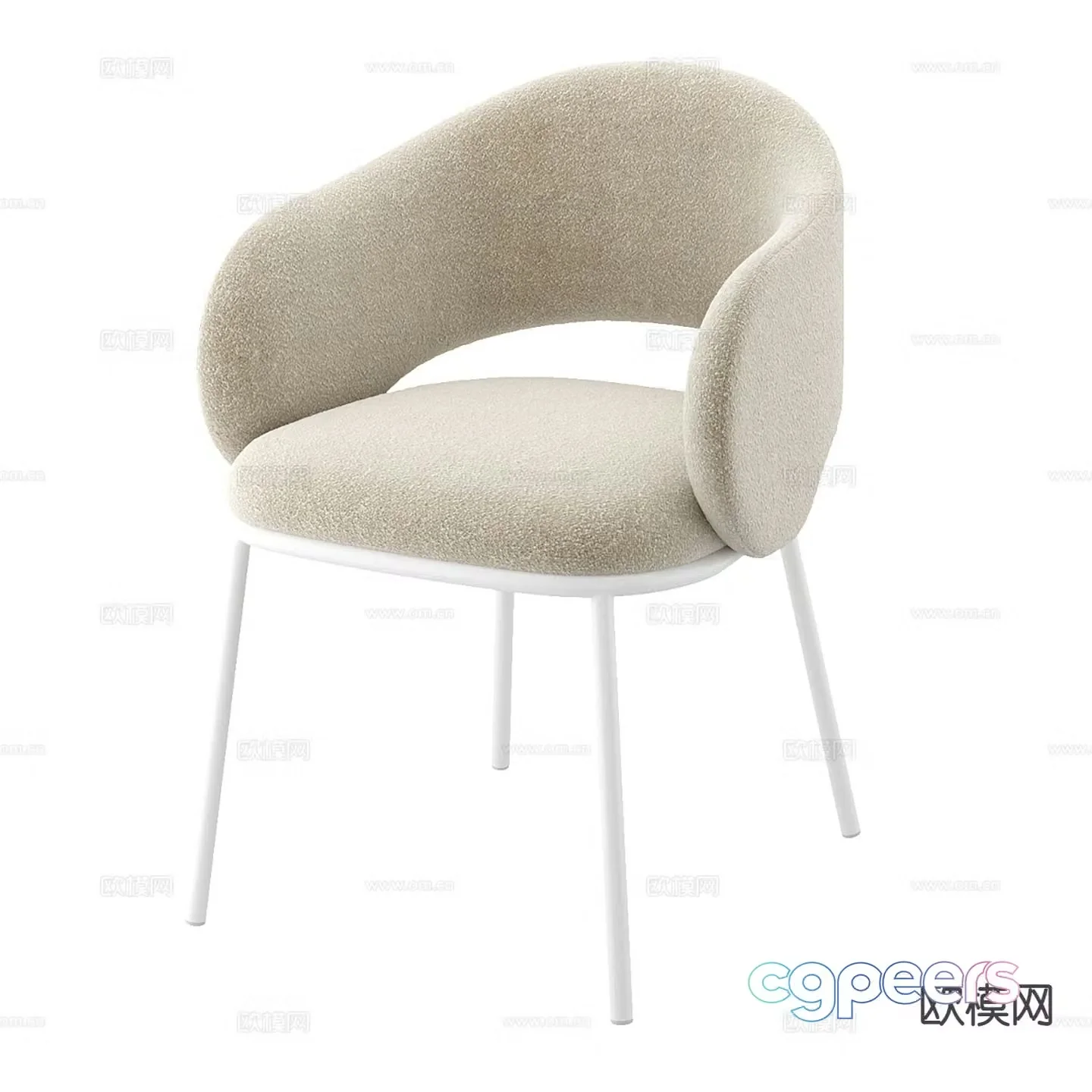 Coastal chair dining chair 3d model