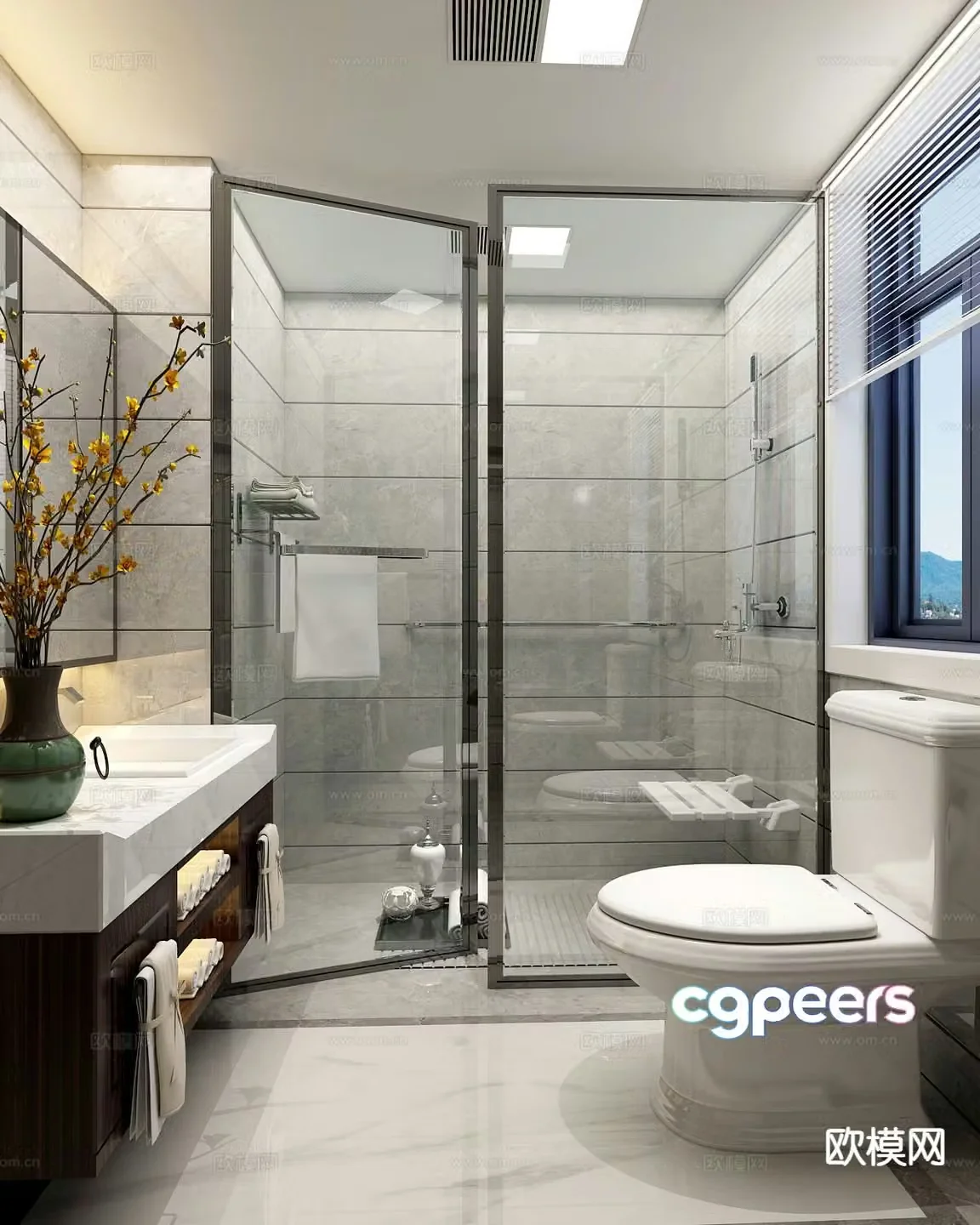 Modern minimalist bathroom bathroom 3d model