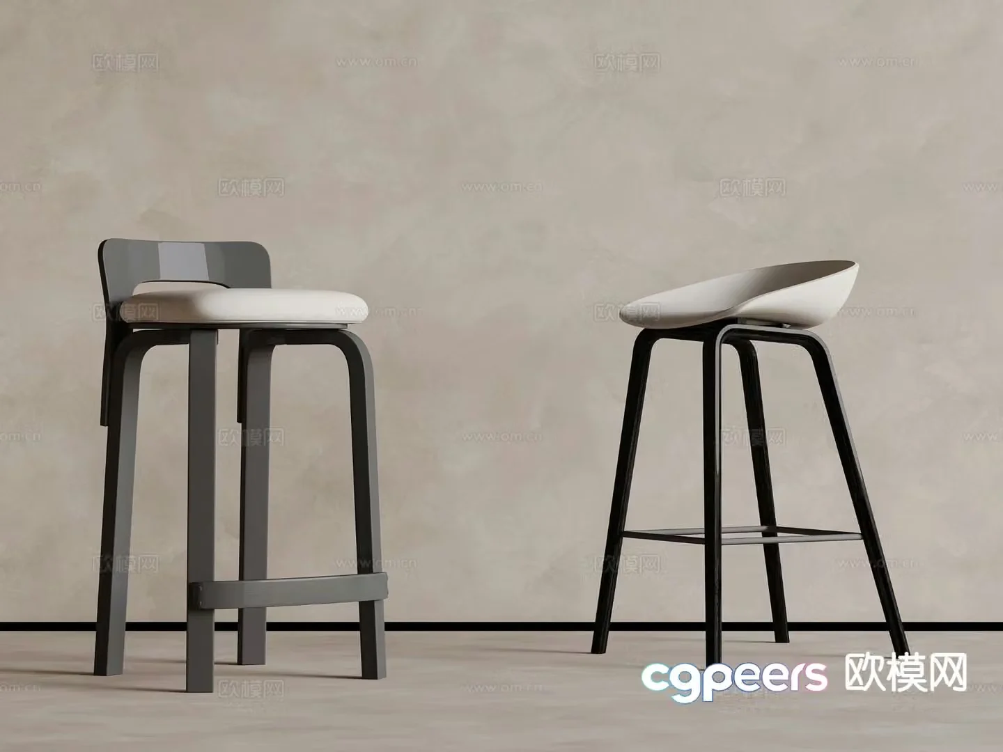 Modern bar stool bar stool high stool 3d model