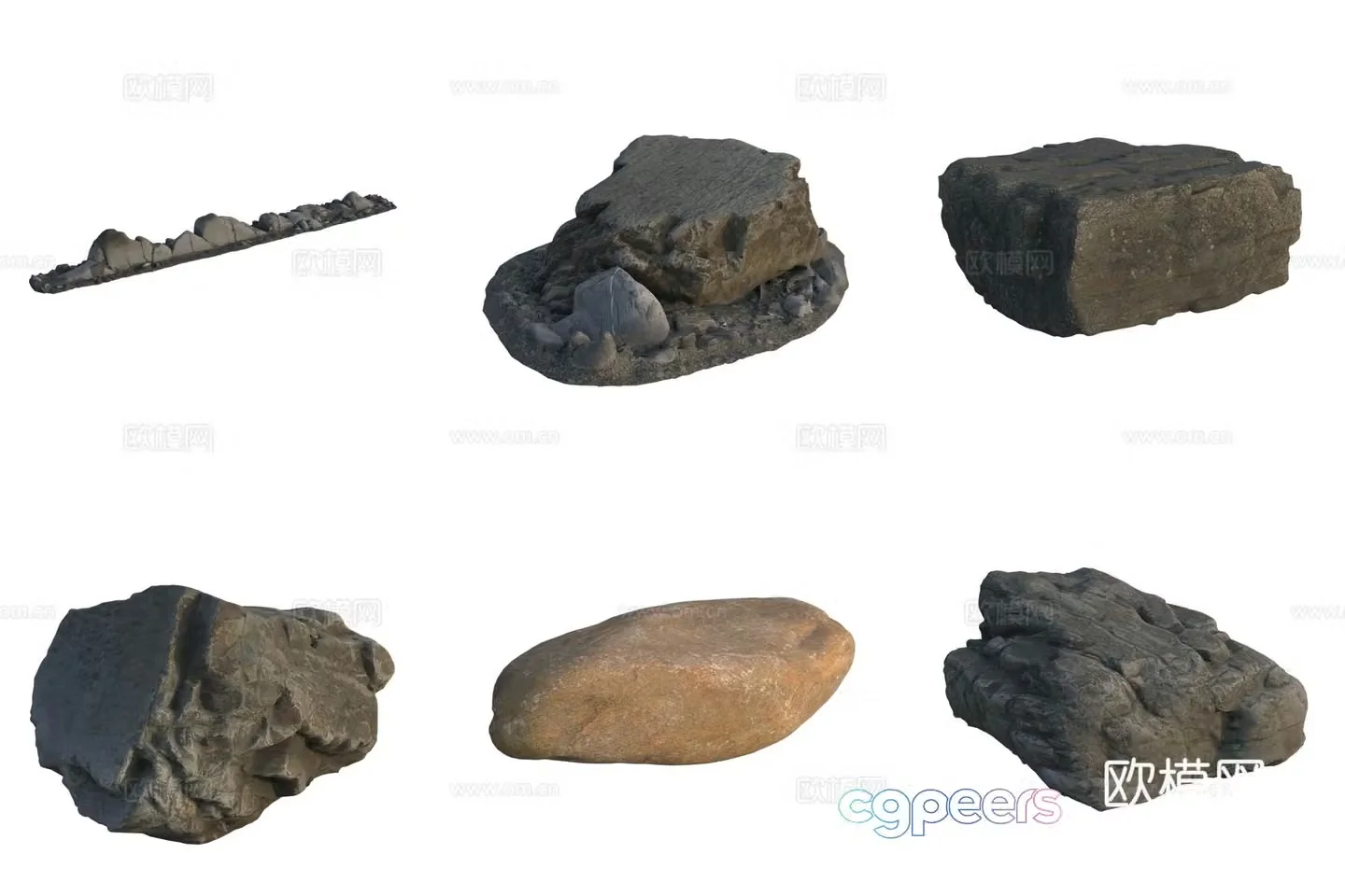 Stone Rock Beach Pebbles 3d Model