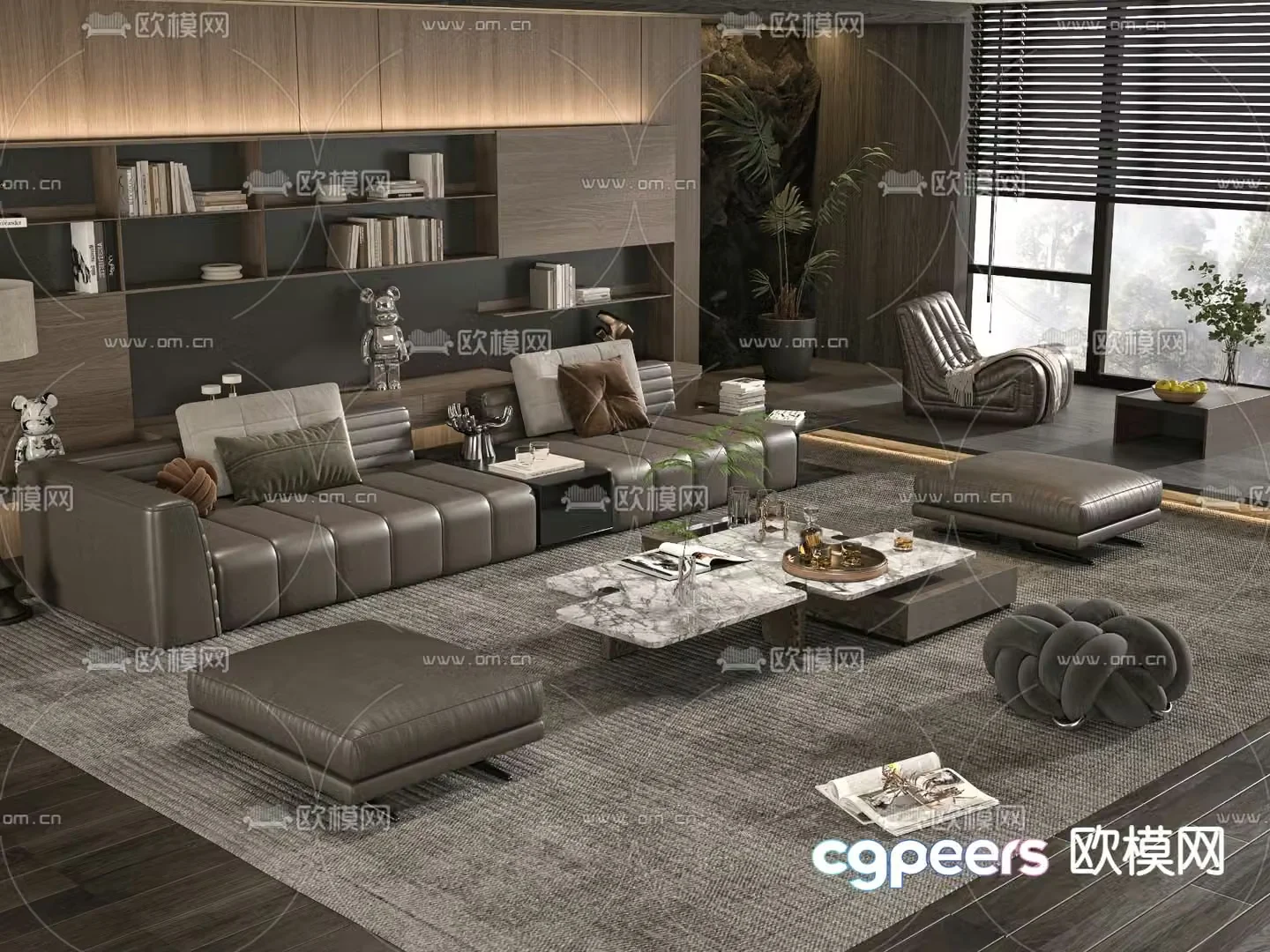 Modular sofa multi-person sofa 3d model