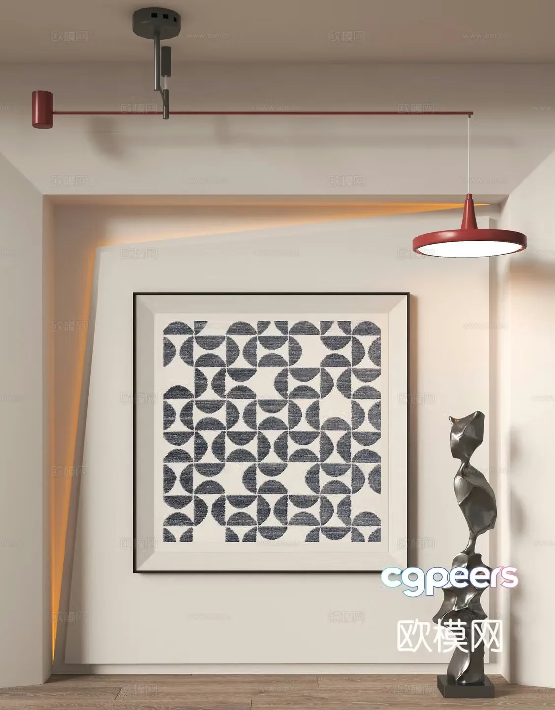 Modern decorative paintings chandelier decorative ornaments 3D model