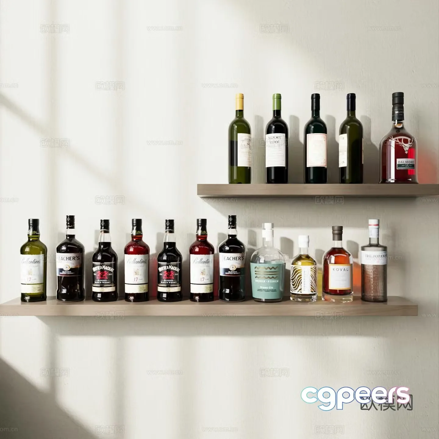 Wine and food wine red wine 3d model