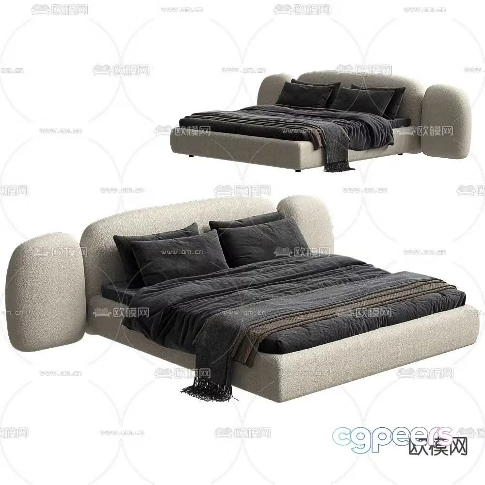 Paolo Castelli double bed 3d model