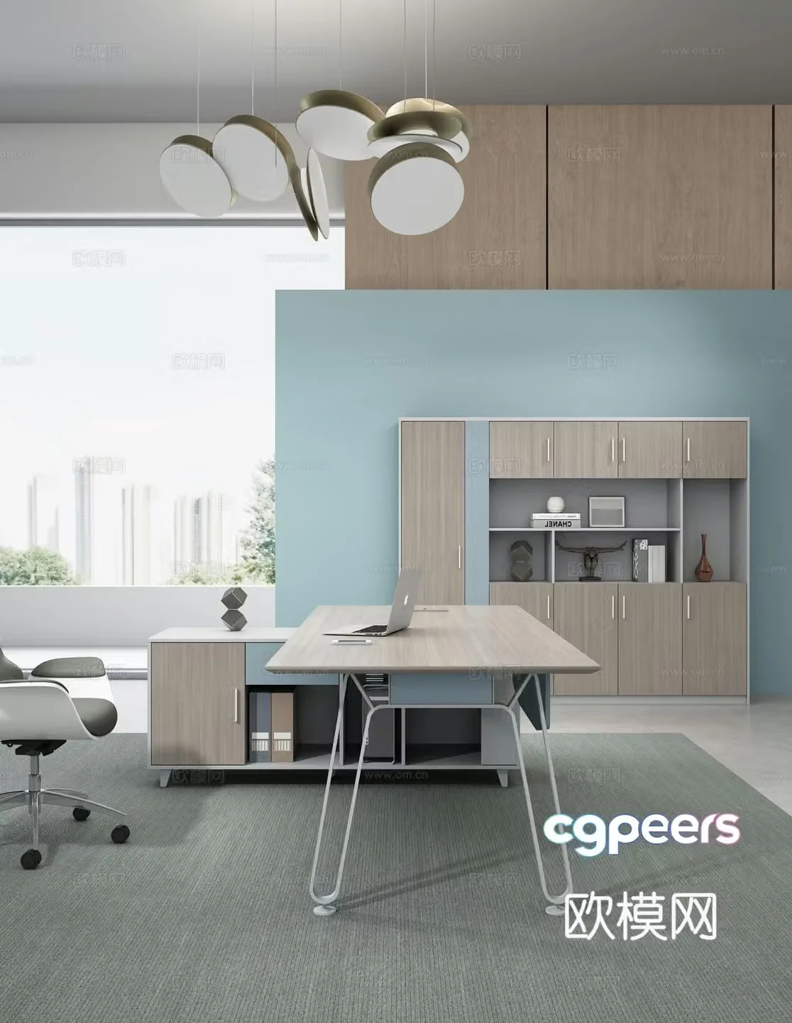 Working equipment office space office office area staff desk and chair 3d model