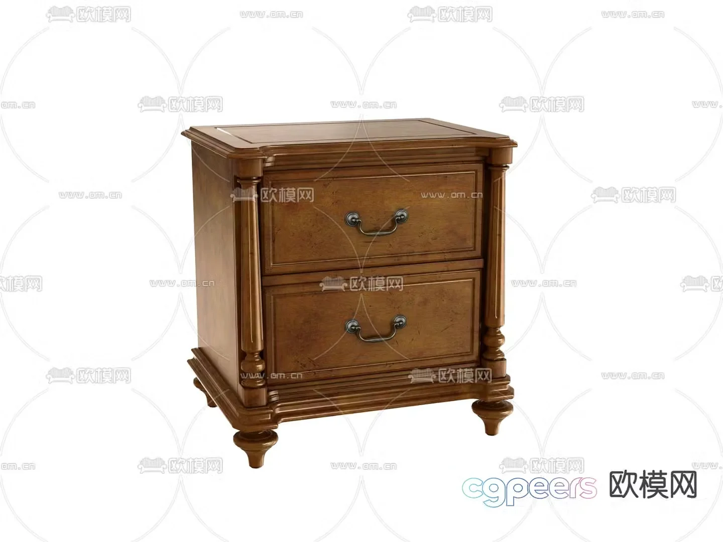 American bedside table 3d model